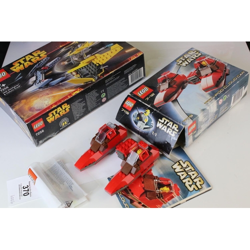 370 - Lego - Three boxed Star Wars Lego vehicle sets to include 8037 Anakin's Y-Wing Starfighter (sealed w... 