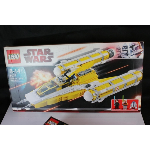 370 - Lego - Three boxed Star Wars Lego vehicle sets to include 8037 Anakin's Y-Wing Starfighter (sealed w... 