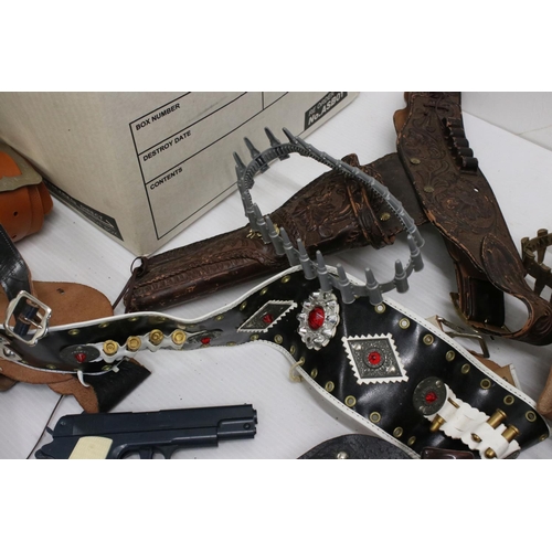 428 - Quantity of vintage toy guns, holsters and accessories to include Lone Star, play wear