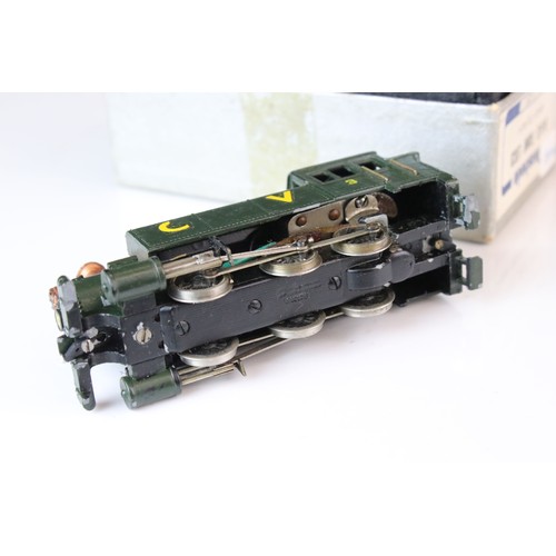 310 - Boxed Tenshodo HO gauge 0-6-0 brassTank Loco 128 (painted), plus brass HO gauge caboose, tender and ... 