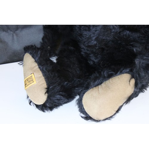 580 - Ltd edn (41/100) Merrythought Mohair Story teddy bear in black, with growler, original tag, vg