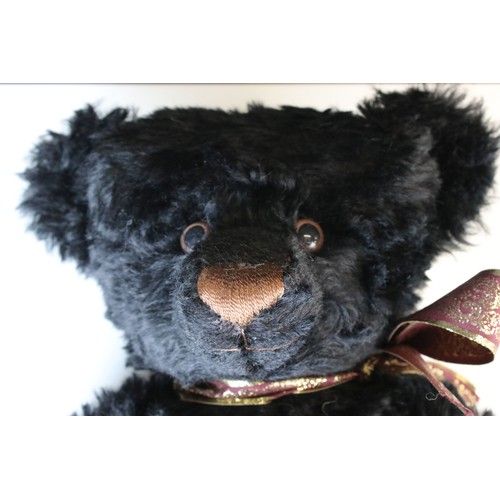 580 - Ltd edn (41/100) Merrythought Mohair Story teddy bear in black, with growler, original tag, vg