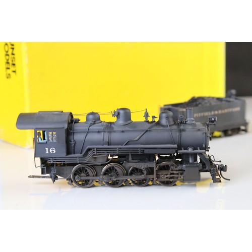 117 - Boxed Sunset Models Inc Prestige Series HO gauge B&O 0-8-0 brass locomotive & tender made in Korea, ... 