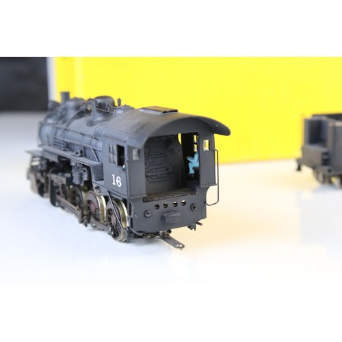 117 - Boxed Sunset Models Inc Prestige Series HO gauge B&O 0-8-0 brass locomotive & tender made in Korea, ... 