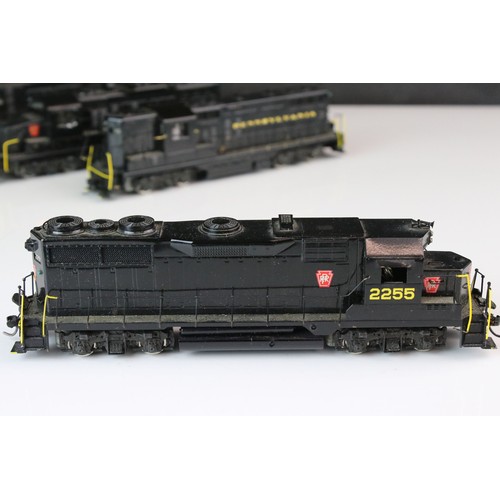 306 - Four Tenshodo HO gauge PPR Diesel brass locomotives, all painted, good overall with some wear