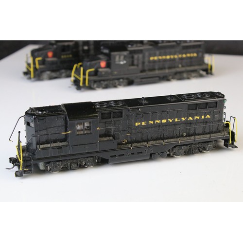 306 - Four Tenshodo HO gauge PPR Diesel brass locomotives, all painted, good overall with some wear