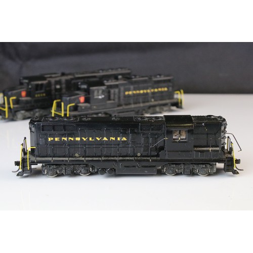 306 - Four Tenshodo HO gauge PPR Diesel brass locomotives, all painted, good overall with some wear