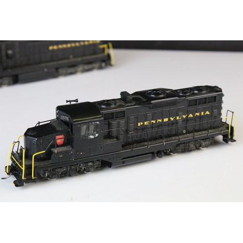 306 - Four Tenshodo HO gauge PPR Diesel brass locomotives, all painted, good overall with some wear