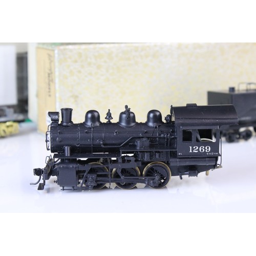 309 - Japanese HO gauge 0-6-0 1269 Southern Pacific brass locomotive & tender contained within a Paragon M... 