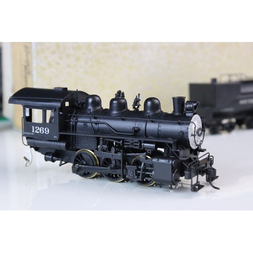 309 - Japanese HO gauge 0-6-0 1269 Southern Pacific brass locomotive & tender contained within a Paragon M... 