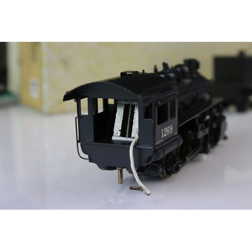 309 - Japanese HO gauge 0-6-0 1269 Southern Pacific brass locomotive & tender contained within a Paragon M... 