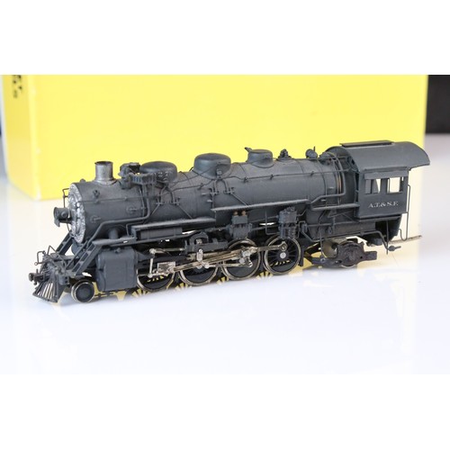 311 - Boxed Sunset Models HO gauge Santa Fe 2-8-2 3278 brass locomotive & tender, painted, appearing excel... 