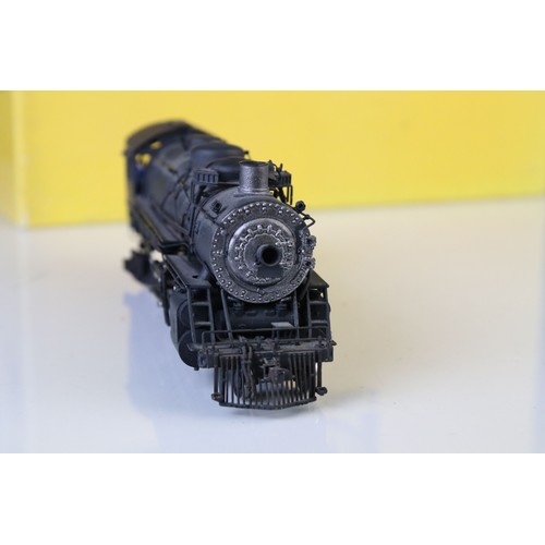 311 - Boxed Sunset Models HO gauge Santa Fe 2-8-2 3278 brass locomotive & tender, painted, appearing excel... 