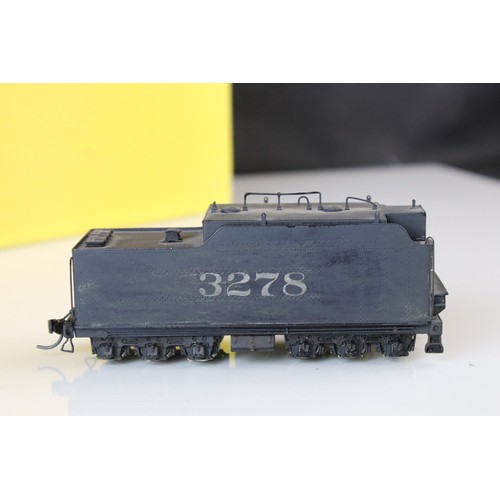 311 - Boxed Sunset Models HO gauge Santa Fe 2-8-2 3278 brass locomotive & tender, painted, appearing excel... 