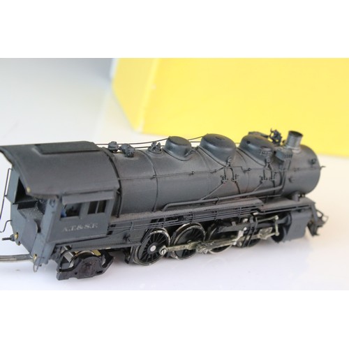 311 - Boxed Sunset Models HO gauge Santa Fe 2-8-2 3278 brass locomotive & tender, painted, appearing excel... 