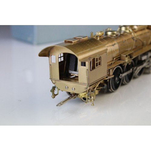 312 - Boxed Custom Brass NJ ST-219 NTNH & H Class I-4 4-6-2 brass locomotive & tender (Japan), unpainted, ... 