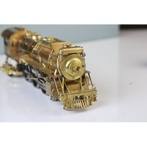 312 - Boxed Custom Brass NJ ST-219 NTNH & H Class I-4 4-6-2 brass locomotive & tender (Japan), unpainted, ... 