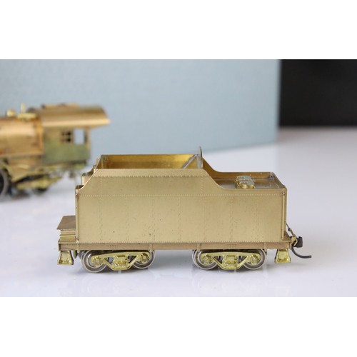 312 - Boxed Custom Brass NJ ST-219 NTNH & H Class I-4 4-6-2 brass locomotive & tender (Japan), unpainted, ... 