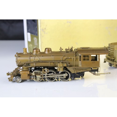 313 - Boxed NorthWest Short Line HO gauge brass CMS&P Prairie Class K-1 2-6-2 with clear vision tender, un... 