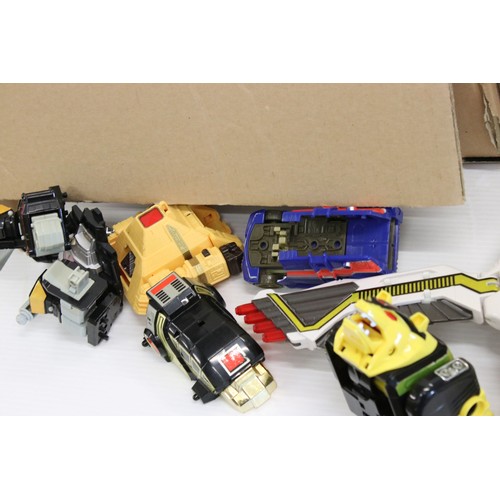 465 - Collection of playworn Namco Power Rangers Zords featuring Thunderzord, Delta Megazord, etc, plus a ... 