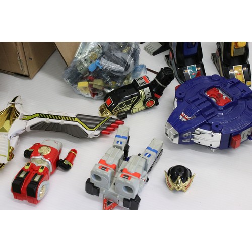 465 - Collection of playworn Namco Power Rangers Zords featuring Thunderzord, Delta Megazord, etc, plus a ... 