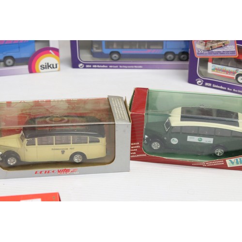 1162 - 10 x Boxed diecast models to include 4 x Siku featuring 3121 Linienbus and 3 x 3814 MB-Reisebus, 2 x... 