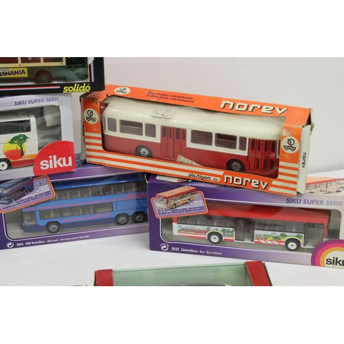 1162 - 10 x Boxed diecast models to include 4 x Siku featuring 3121 Linienbus and 3 x 3814 MB-Reisebus, 2 x... 