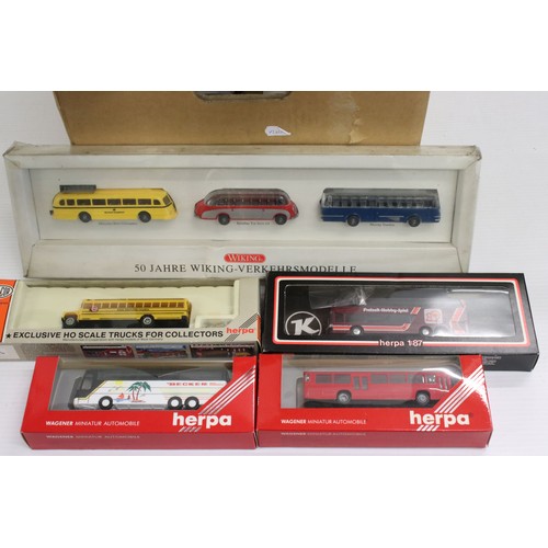 1165 - 50 + Boxed HO gauge diecast models to include 9 x Wiking, Tomix, 3 x Roco, 2 x Brekina, 2 x Roskopf,... 