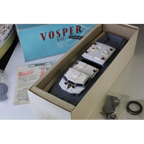 1265 - Boxed V Models Vosper RAF Electric Crash Tender, appears gd and complete, plus a Triang Orcades plas... 