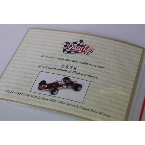 1192 - Boxed ltd edn 1:18 Quartzo 18214 Classic Grand Prix Lotus 49 #10 Graham Hill 1968 Spanish Grand Prix... 