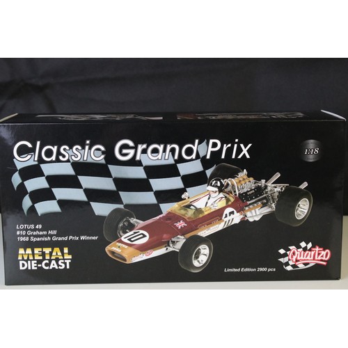 1192 - Boxed ltd edn 1:18 Quartzo 18214 Classic Grand Prix Lotus 49 #10 Graham Hill 1968 Spanish Grand Prix... 