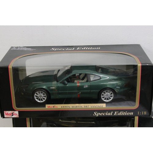 1210 - Eight boxed Maisto diecast models to include 7 x 1:18 scale models featuring Jaguar XK8, Jaguar XJ22... 