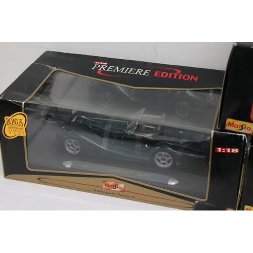 1210 - Eight boxed Maisto diecast models to include 7 x 1:18 scale models featuring Jaguar XK8, Jaguar XJ22... 