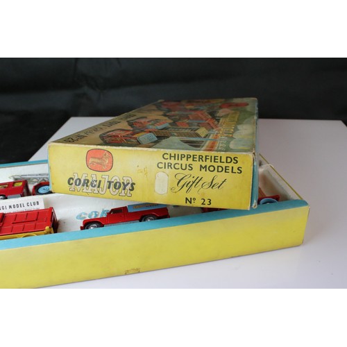 1295A - Boxed Corgi Major No 23 Chipperfields Circus Models Gift Set, complete and vg, grubby box but gd ove... 