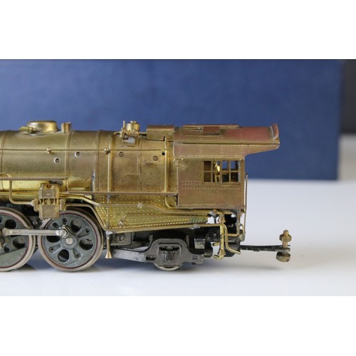 304 - HO gauge 4-6-2 brass locomotive & tender, unmarked, appears excellent, in custom box