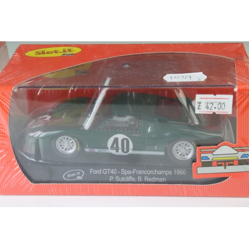 1039 - Two cased / boxed Slot it slot cars to include CA18c GT40 and CA18a Alan Mann Racing GT40 (both seal... 