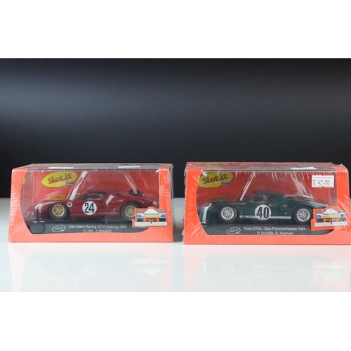 1039 - Two cased / boxed Slot it slot cars to include CA18c GT40 and CA18a Alan Mann Racing GT40 (both seal... 