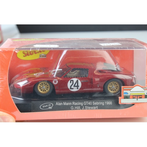 1039 - Two cased / boxed Slot it slot cars to include CA18c GT40 and CA18a Alan Mann Racing GT40 (both seal... 