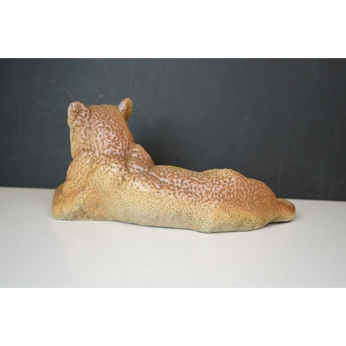 182 - Three large animal figures to include a Sylvac Monkey, Russian Cheetah and a cat