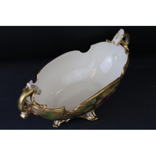 1 - A 20th century Royal Worcester two handled basket with fruit and berry decoration signed E Townsend ... 