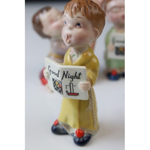 16 - A Beswick Good Night Choir group pianist harpist guitarist and three singers oval back stamp to pian... 