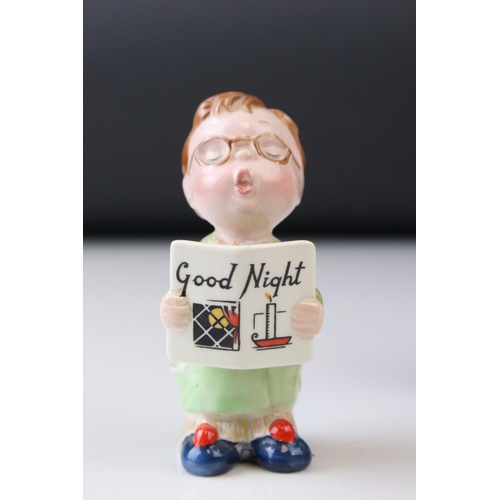 16 - A Beswick Good Night Choir group pianist harpist guitarist and three singers oval back stamp to pian... 