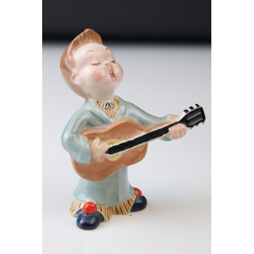 16 - A Beswick Good Night Choir group pianist harpist guitarist and three singers oval back stamp to pian... 