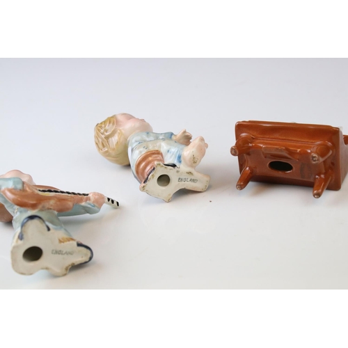 16 - A Beswick Good Night Choir group pianist harpist guitarist and three singers oval back stamp to pian... 