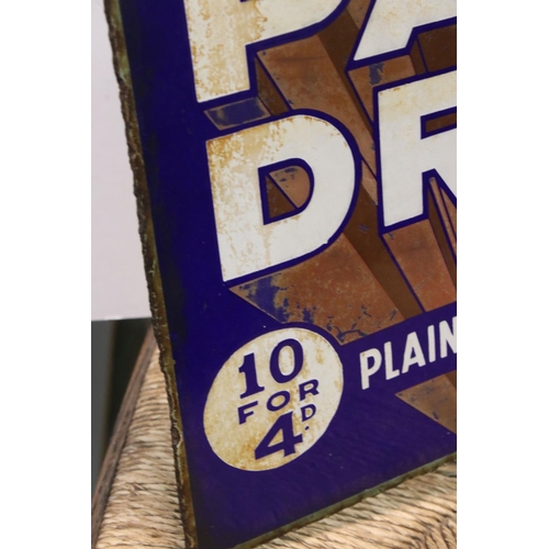 28 - A vintage Park Drive cigarette double sided advertising enamel sign.