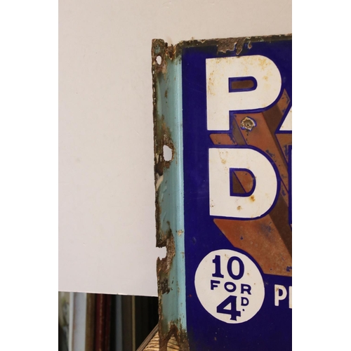 28 - A vintage Park Drive cigarette double sided advertising enamel sign.