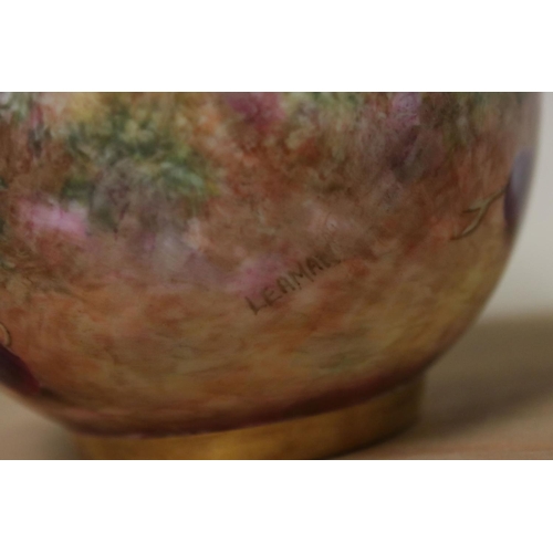 4 - A late 20th century Royal Worcester bowl with gilded interior and berry and fruit decoration signed ... 