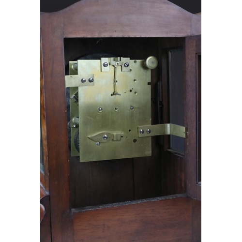 146 - Houghton Of Kilburn 19th century burr walnut cased bracket clock with twin fusee movement with scrol... 