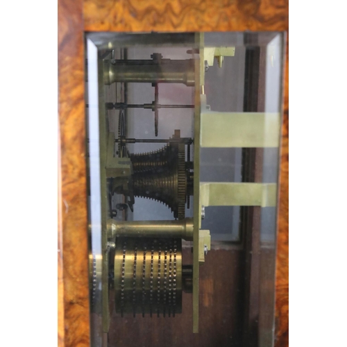146 - Houghton Of Kilburn 19th century burr walnut cased bracket clock with twin fusee movement with scrol... 