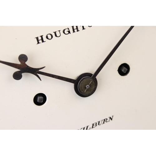 146 - Houghton Of Kilburn 19th century burr walnut cased bracket clock with twin fusee movement with scrol... 